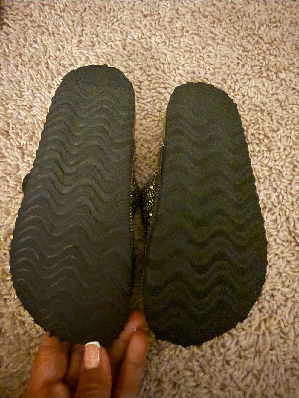 Link Black Rhinestone Double-Buckle Slide Sandals - Picture 4 of 4